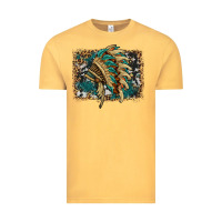 Vintage Mustard indian headdress with background Vintage Tee - HRA Design Shop