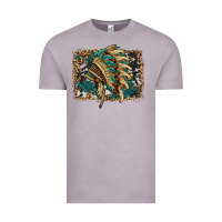 Vintage Zinc indian headdress with background Vintage Tee - HRA Design Shop