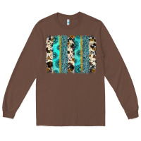 Chestnut gemstone sunflower cowhide brushstroke Long Sleeve Tee - AdoDesignShop