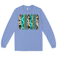 Colony Blue gemstone sunflower cowhide brushstroke Long Sleeve Tee - AdoDesignShop