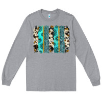 Heather Grey gemstone sunflower cowhide brushstroke Long Sleeve Tee - AdoDesignShop