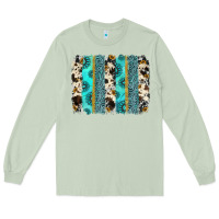 Matcha gemstone sunflower cowhide brushstroke Long Sleeve Tee - AdoDesignShop