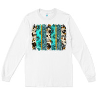 White gemstone sunflower cowhide brushstroke Long Sleeve Tee - AdoDesignShop