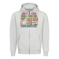 Dove Grey just a girl who brings books everywhere Zipper Hoodie - MaliasSmallBusiness