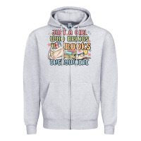 Heather Grey just a girl who brings books everywhere Zipper Hoodie - MaliasSmallBusiness