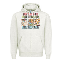 Oatmeal Heather just a girl who brings books everywhere Zipper Hoodie - MaliasSmallBusiness