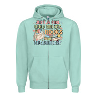 Seafoam just a girl who brings books everywhere Zipper Hoodie - MaliasSmallBusiness
