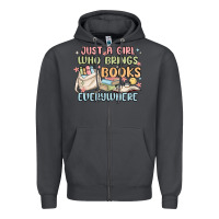 Smoke just a girl who brings books everywhere Zipper Hoodie - MaliasSmallBusiness