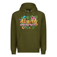 Army Green aloha summer Premium Hoodie - BarkalooDesign