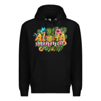Black aloha summer Premium Hoodie - BarkalooDesign