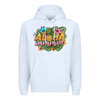 White aloha summer Premium Hoodie - BarkalooDesign