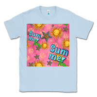 Dusty Blue summer time of the sun seamless pattern Classic Tee - BundleAndBundleShop