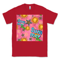 Red summer time of the sun seamless pattern Classic Tee - BundleAndBundleShop