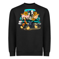 Black farm truck farm animals Heavyweight Sweatshirt - FaDigitalArtStudio