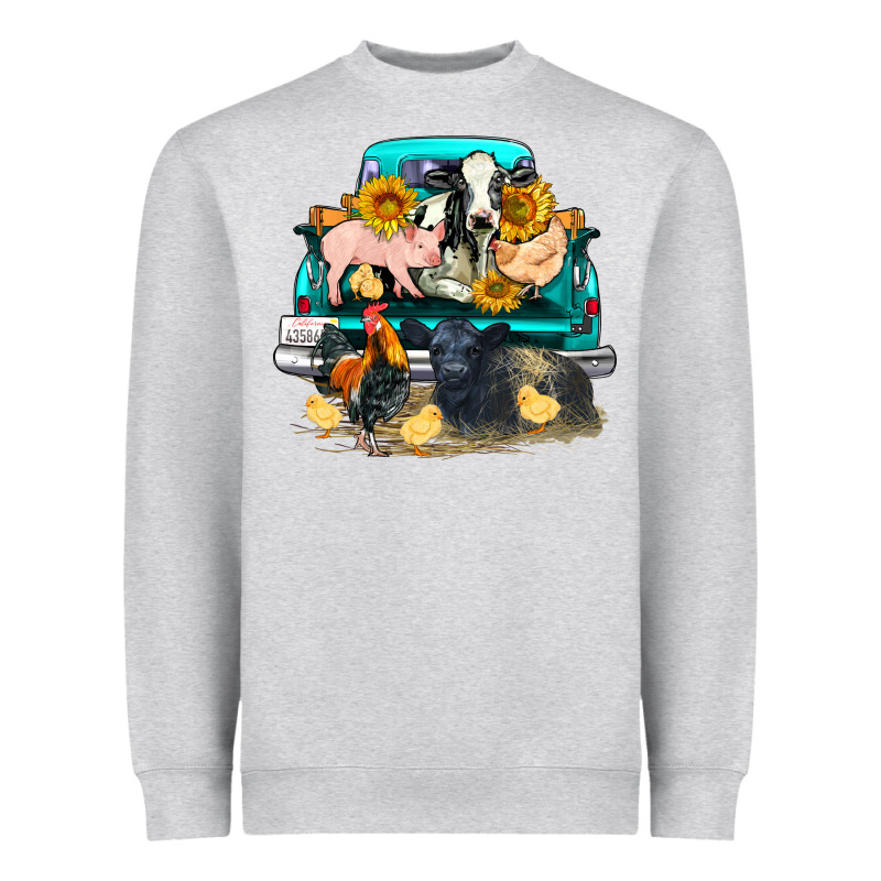 Farm Truck Farm Animals Heavyweight Sweatshirt by FaDigitalArtStudio | Teevron
