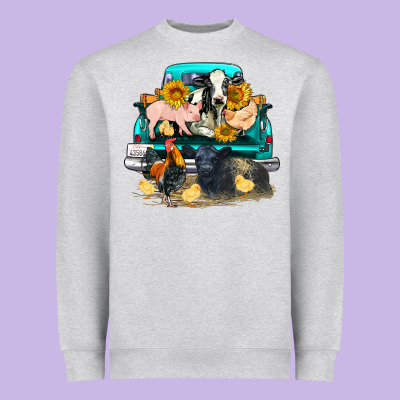 Farm Truck Farm Animals Heavyweight Sweatshirt Designed By Fadigitalartstudio