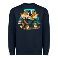 Navy farm truck farm animals Heavyweight Sweatshirt - FaDigitalArtStudio