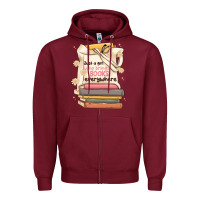 Burgundy just a girl who brings books everywhere Zipper Hoodie - MaliasSmallBusiness