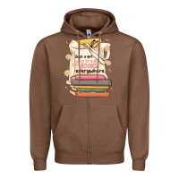 Chestnut just a girl who brings books everywhere Zipper Hoodie - MaliasSmallBusiness