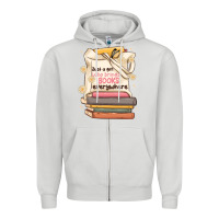 Dove Grey just a girl who brings books everywhere Zipper Hoodie - MaliasSmallBusiness