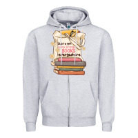 Heather Grey just a girl who brings books everywhere Zipper Hoodie - MaliasSmallBusiness