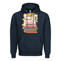 Navy just a girl who brings books everywhere Zipper Hoodie - MaliasSmallBusiness