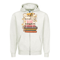 Oatmeal Heather just a girl who brings books everywhere Zipper Hoodie - MaliasSmallBusiness