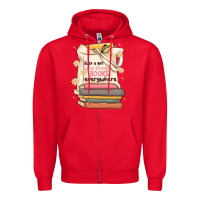 Red just a girl who brings books everywhere Zipper Hoodie - MaliasSmallBusiness