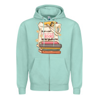 Seafoam just a girl who brings books everywhere Zipper Hoodie - MaliasSmallBusiness