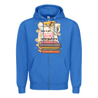 True Royal just a girl who brings books everywhere Zipper Hoodie - MaliasSmallBusiness