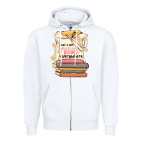 White just a girl who brings books everywhere Zipper Hoodie - MaliasSmallBusiness