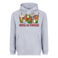 Heather Grey chicken   coffee cups Heavyweight Hoodie - MaliasSmallBusiness