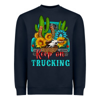 Navy keep on trucking with western truck Heavyweight Sweatshirt - HRA Design Shop