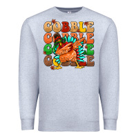 Heather Grey gobble gobble gobble gobble turkey Premium Sweatshirt - MaliasSmallBusiness