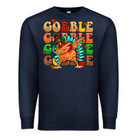 Navy gobble gobble gobble gobble turkey Premium Sweatshirt - MaliasSmallBusiness