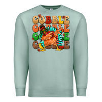 Seafoam gobble gobble gobble gobble turkey Premium Sweatshirt - MaliasSmallBusiness
