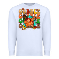 White gobble gobble gobble gobble turkey Premium Sweatshirt - MaliasSmallBusiness