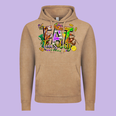 Fat Tuesday Vintage Hoodie Designed By Fadigitalartstudio