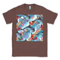 Chestnut dolphin and crab seamless pattern Classic Tee - BundleAndBundleShop
