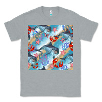 Heather Grey dolphin and crab seamless pattern Classic Tee - BundleAndBundleShop