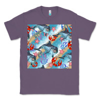 Lavender dolphin and crab seamless pattern Classic Tee - BundleAndBundleShop