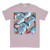 Lilac dolphin and crab seamless pattern Classic Tee - BundleAndBundleShop