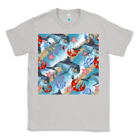 Moon Dust dolphin and crab seamless pattern Classic Tee - BundleAndBundleShop