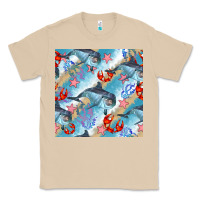 Mushroom dolphin and crab seamless pattern Classic Tee - BundleAndBundleShop