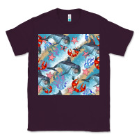 Plum dolphin and crab seamless pattern Classic Tee - BundleAndBundleShop