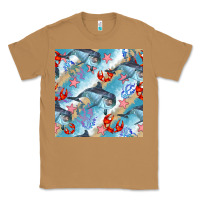 Toasted Coconut dolphin and crab seamless pattern Classic Tee - BundleAndBundleShop