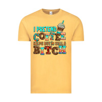 Vintage Mustard ı pretend coffee helps but ı am still a bitch Vintage Tee - AdoDesignShop