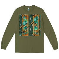 Army Green aztec and arrow Long Sleeve Tee - BundleAndBundleShop