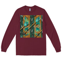 Burgundy aztec and arrow Long Sleeve Tee - BundleAndBundleShop