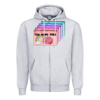 Heather Grey too many tabs Zipper Hoodie - MaliasSmallBusiness